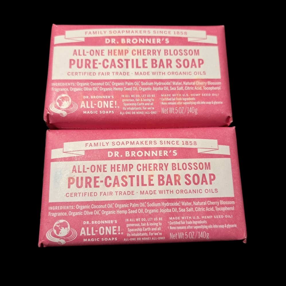 Dr Bronner's Limited Edition Cherry Blossom Soap Bars - 2 - 5oz Bars